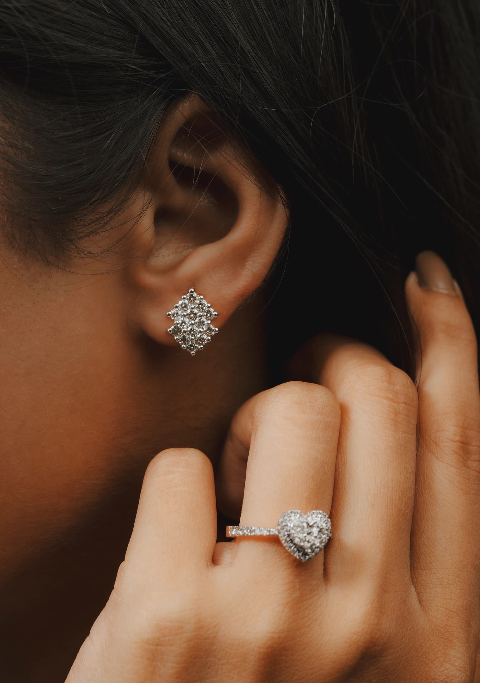 Diamond Geometric Studs